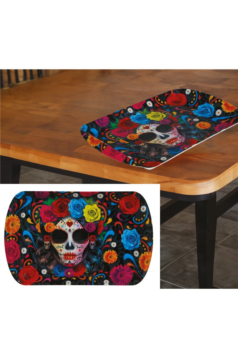 DAY OF THE DEAD TRAY. PLASTIC. 39 X 24 CM
