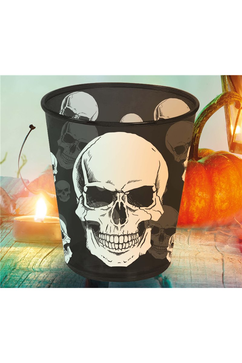 SKULL GLASS 9X10 CMS., PLASTIC