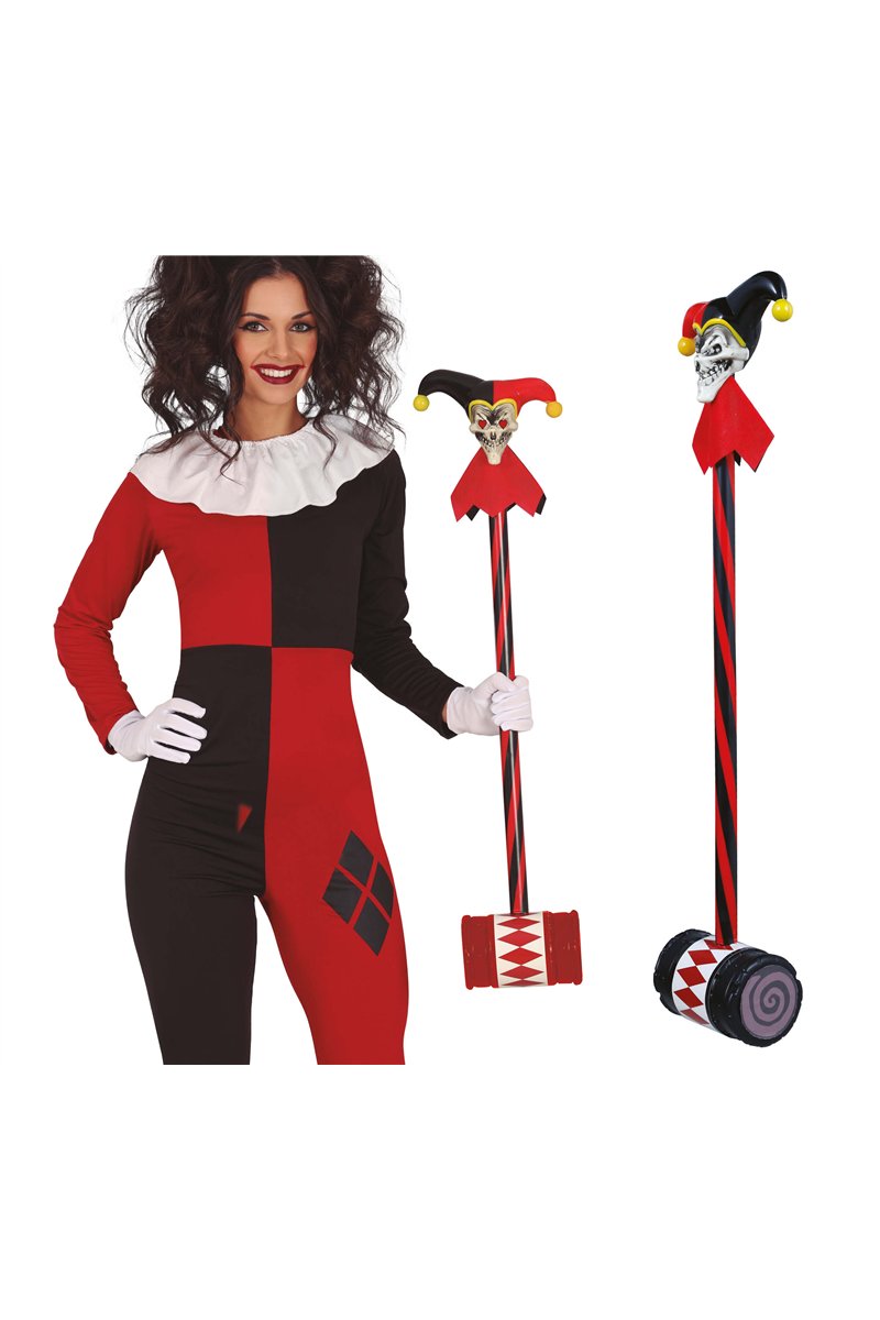 HAMMER WITH DETACHABLE JESTER FACE, 90 CMS.