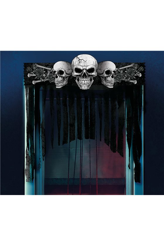 SKULLS CURTAIN, 90X90 CMS.