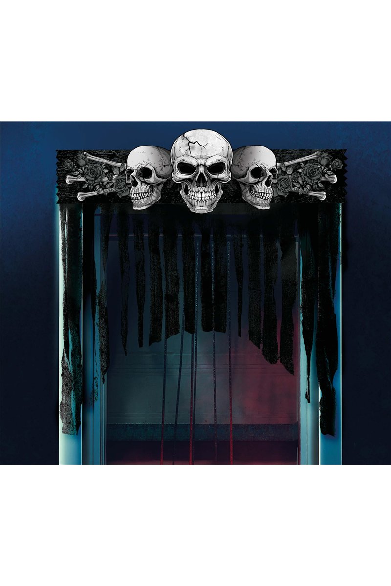 SKULLS CURTAIN, 90X90 CMS.