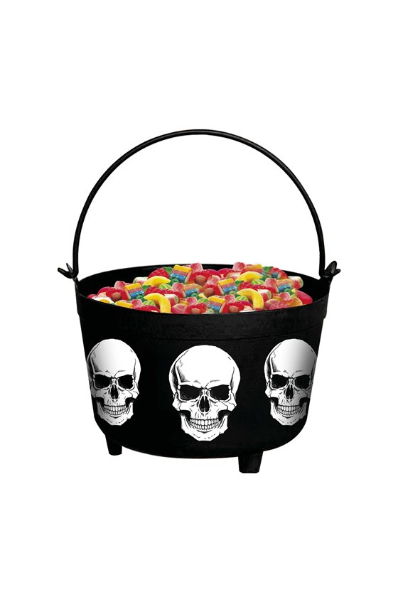 SKULLS CAULDRON, 24X23X15 CMS.