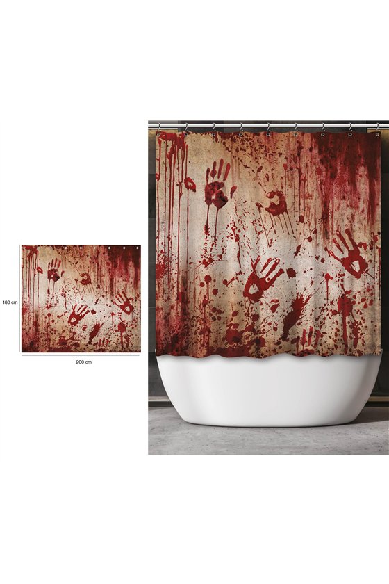 BLOODY SHOWER CURTAIN, 200X180 CMS