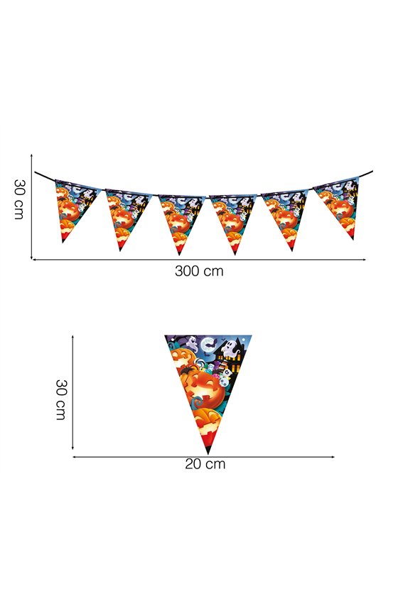 PUMPKINS PENNANT BUNTING 300 CM 20X30 CM. PAPER