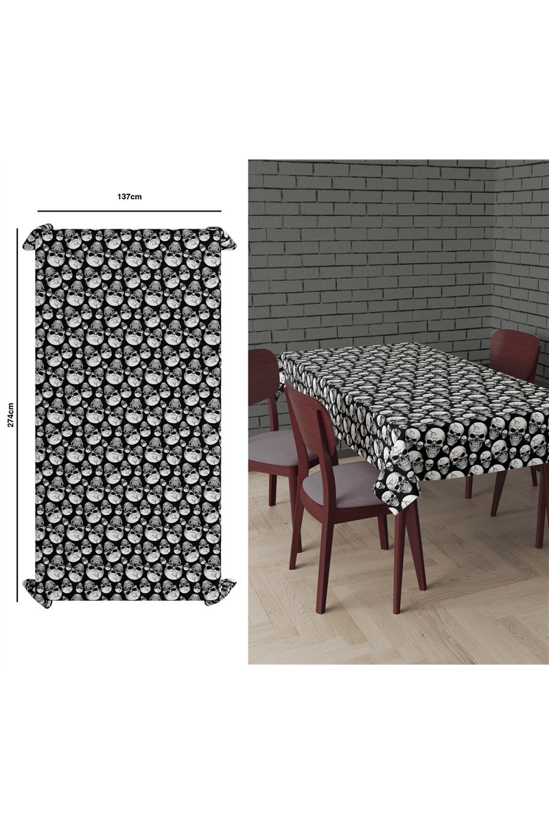 SKULLS TABLECLOTH 137X274 CMS.