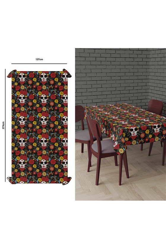 DAY OF THE DEAD TABLECLOTH. PLASTIC. 137X274 CM