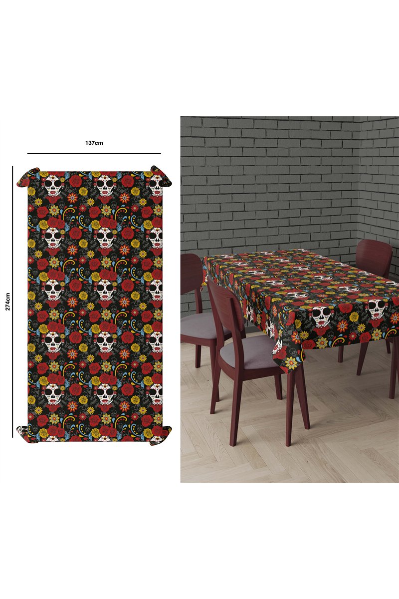 DAY OF THE DEAD TABLECLOTH. PLASTIC. 137X274 CM