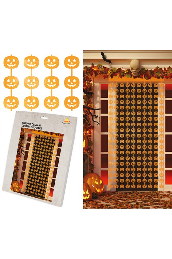 METALLIZED DOOR CURTAIN, 100X200 CM, PUMPKIN