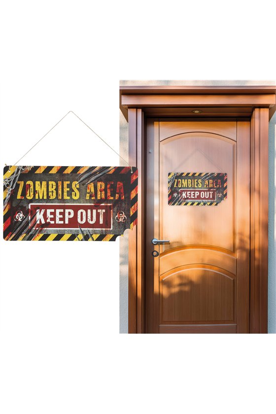 "KEEP OUT" SIGN, 35X20 CMS. WOOD