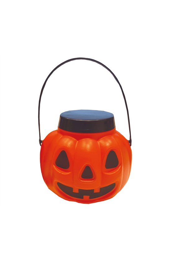 PUMPKIN BASKET WITH LID, 15 CMS.