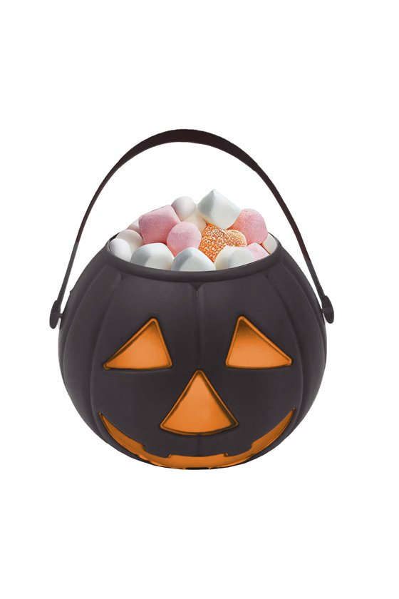 BASKET PUMPKIN, BLACK, 15 CMS.