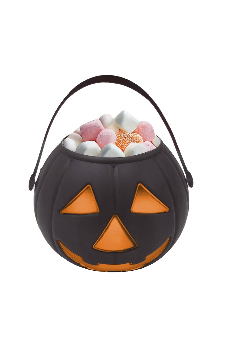BASKET PUMPKIN, BLACK, 15 CMS.