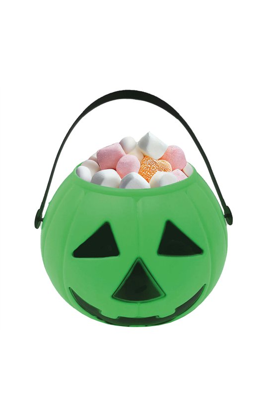 BASKET PUMPKIN, GREEN, 15 CMS.