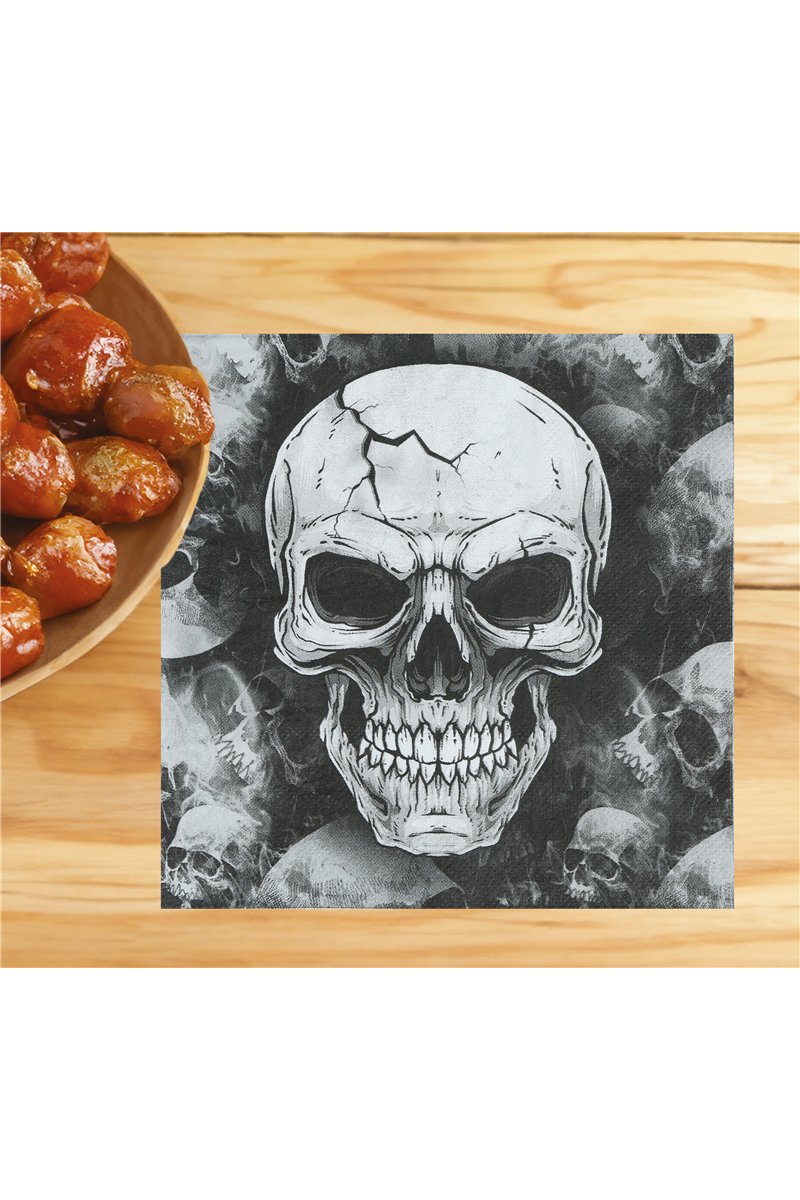 BAG 20 SKULL NAPKINS 16X16 CMS