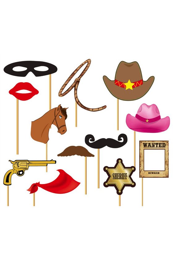 COWBOY PHOTOCALL SET, 12 PCS