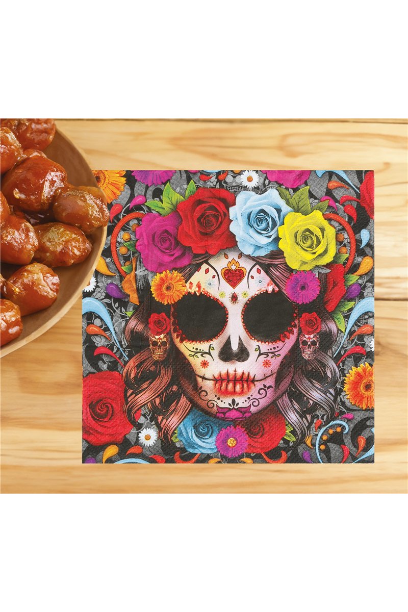 BAG 20 DAY OF THE DEAD NAPKINS 16X16 CM