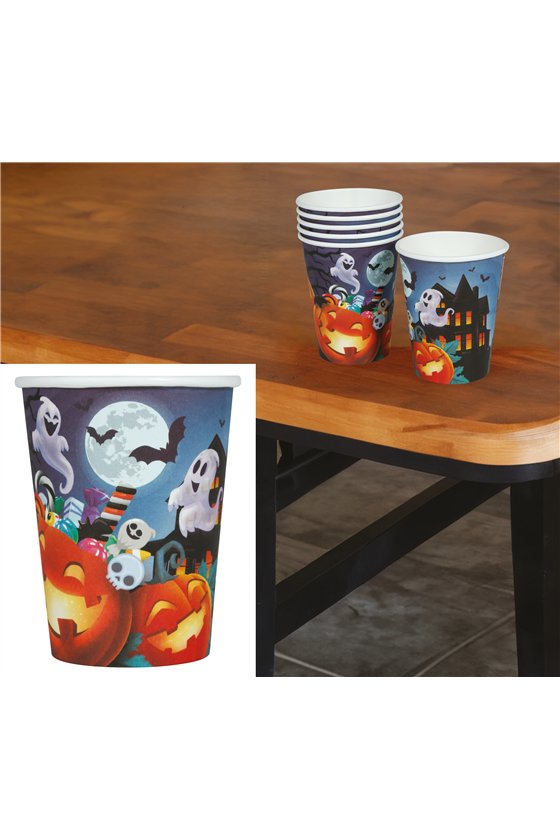 BAG OF 6 PUMPKINS CUPS 240 CL. 9 CM