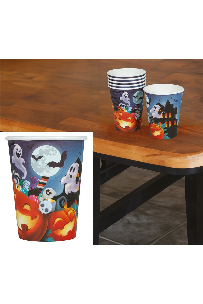 BAG OF 6 PUMPKINS CUPS 240 CL. 9 CM