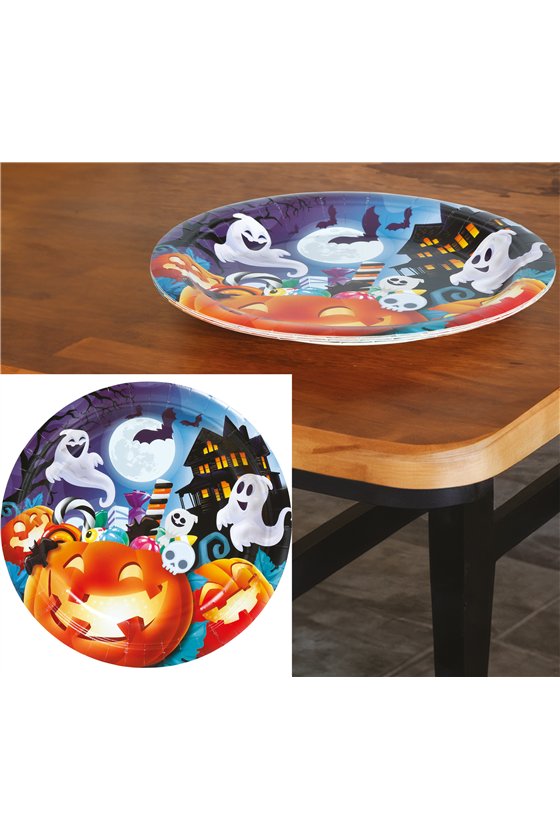BAG 6 PUMPKIN PLATES 23 CMS