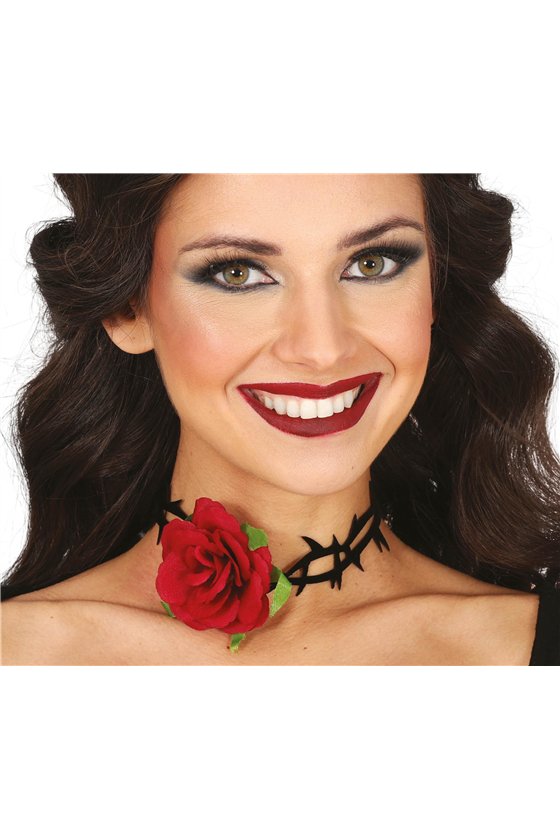 ROSE CHOKER WITH SPIKES