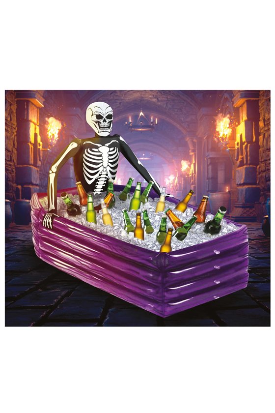 INFLATABLE FRIDGE SKELETON COFFIN, 100X35 CMS.