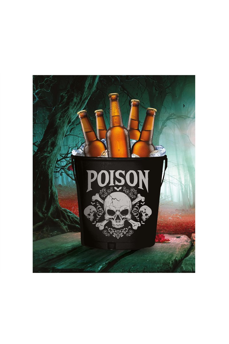 METAL CUBE "POISON", 19X23 CMS