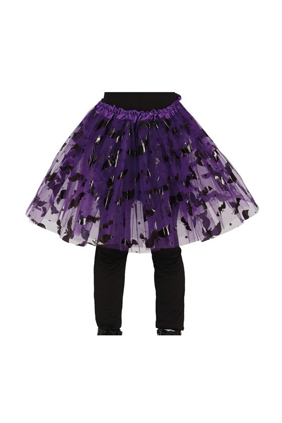 DECORATED PURPLE TUTU HALLOWEEN 30 CMS