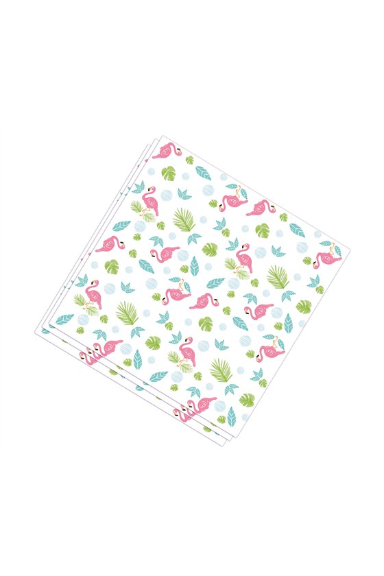 20  FLAMINGO NAPKINS BAG 16X16 CMS