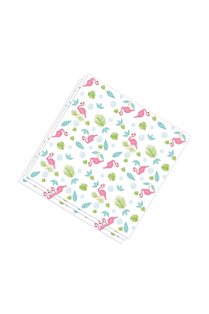 20  FLAMINGO NAPKINS BAG 16X16 CMS