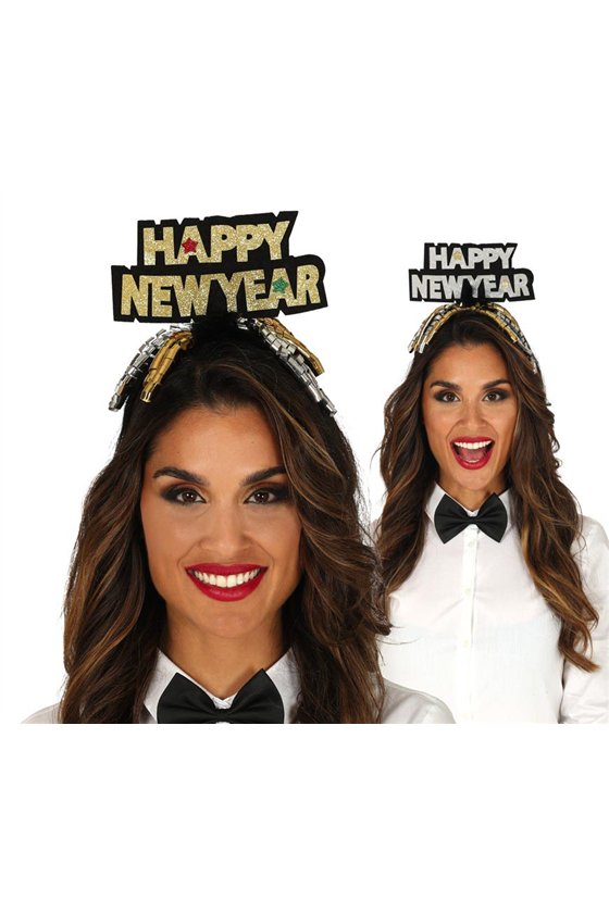 GOLD AND SILVER "HAPPY NEW YEAR" HAIRBAN