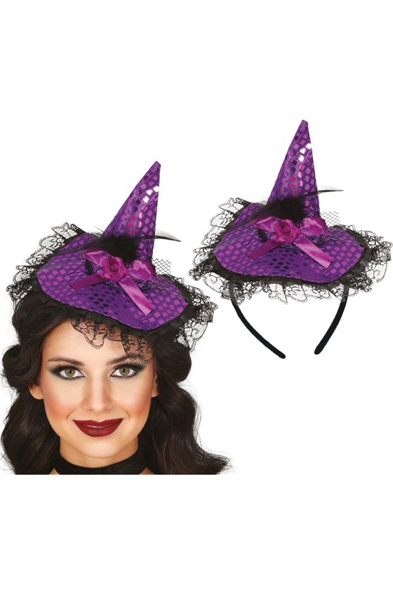 PURPLE WITCH HAT HEADBAND