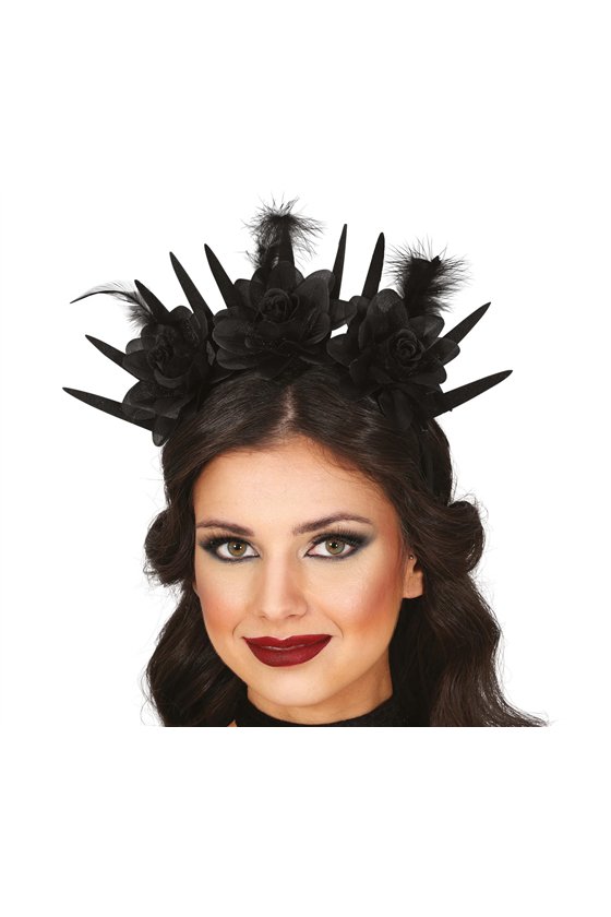 BLACK FLOWER HEADBAND