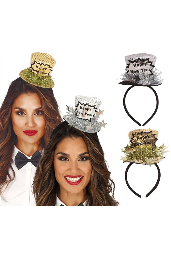 GOLD AND SILVER "HAPPY NEW YEAR" TOP HAT