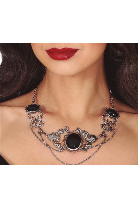 BLACK STONE NECKLACE