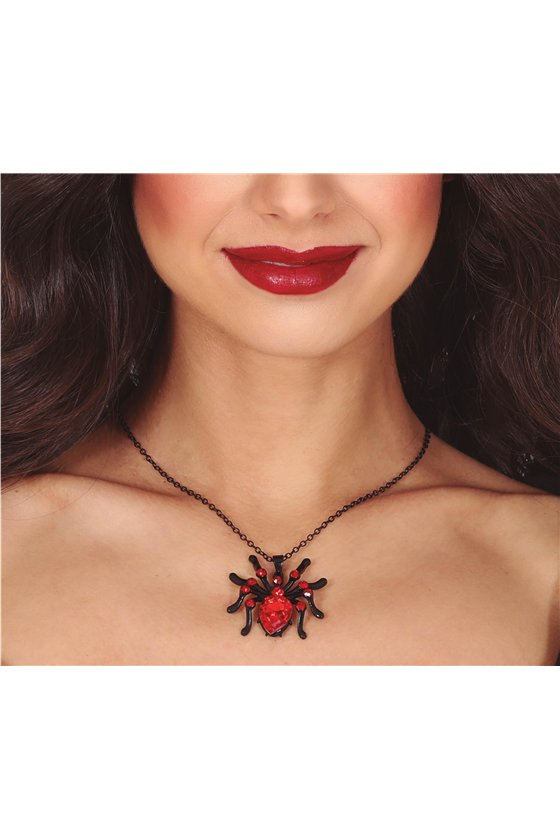 SPIDER NECKLACE WITH RUBY 6 CMS
