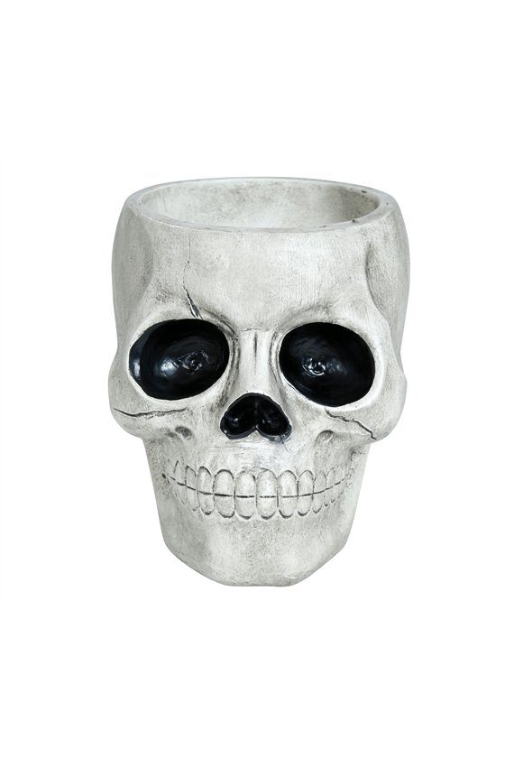 POLYRESIN SKULL BOWL 15X12 CMS