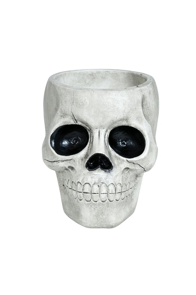 POLYRESIN SKULL BOWL 15X12 CMS