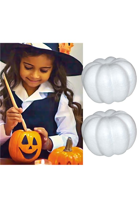 DIY 2 WHITE PUMPKINS TO PAINT 10 CM