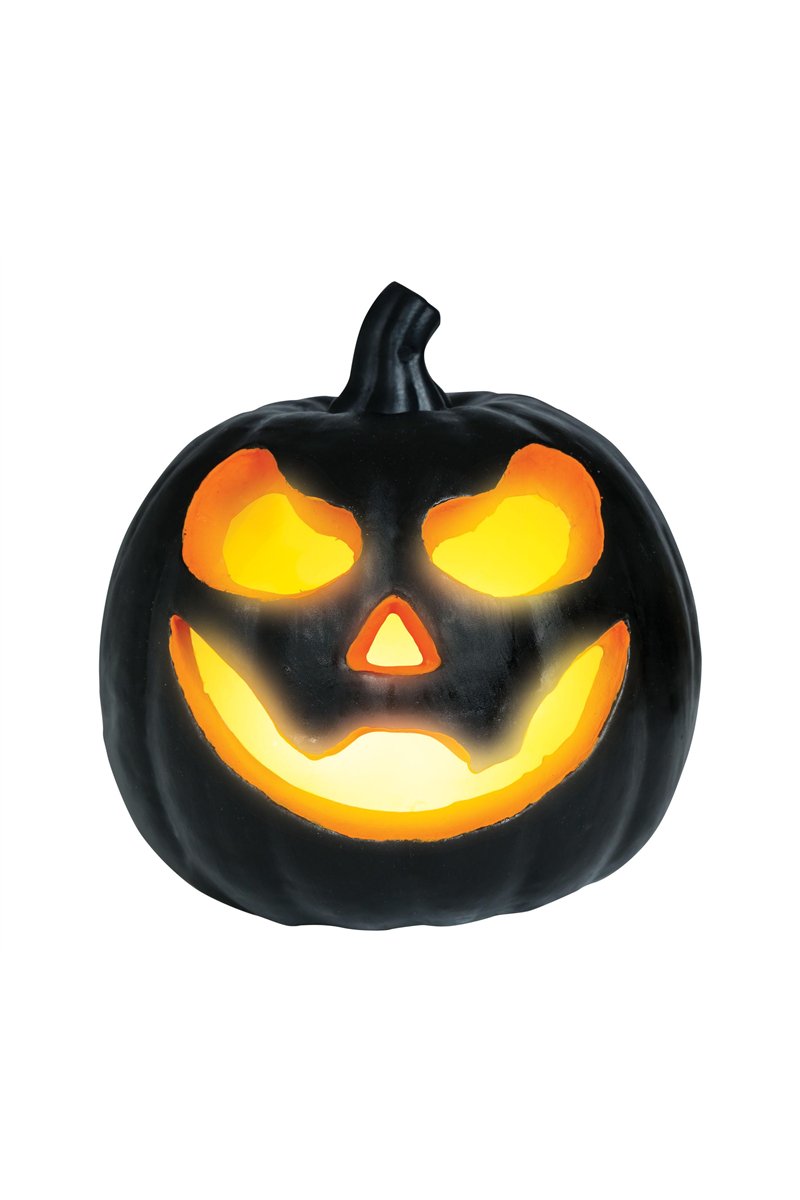 BLACK PUMPKIN FOAM WITH LIGHT 16 CMS