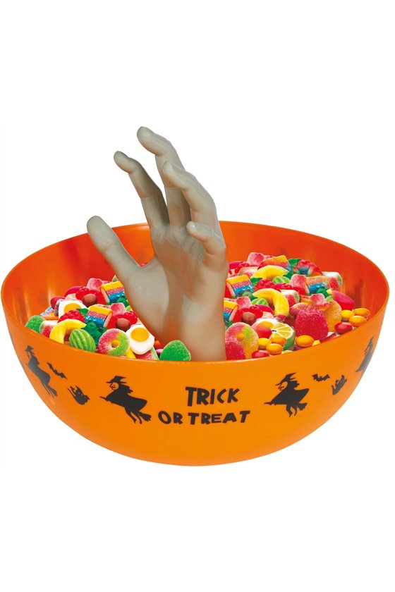 ORANGE BOWL WITH HAND 25 CM