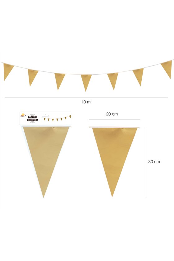 PENNANT 20X30 CMS GOLD 10 MTS.