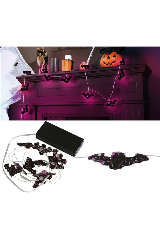 WIRE GARLAND BATTERIES 10 LEDS BATS 120 CMS