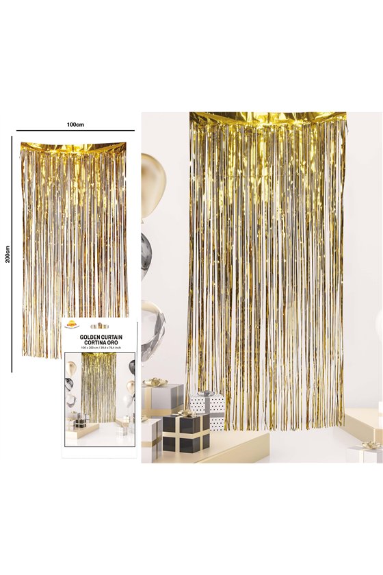 GOLD CURTAIN 100X200CMS.