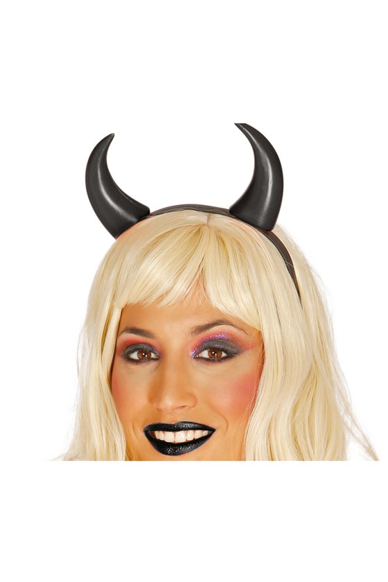 BLACK DEVIL HORNS HEADBAND