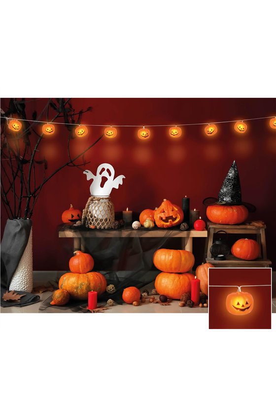 LIGHT GARLAND 12 SKULLS 220 CM