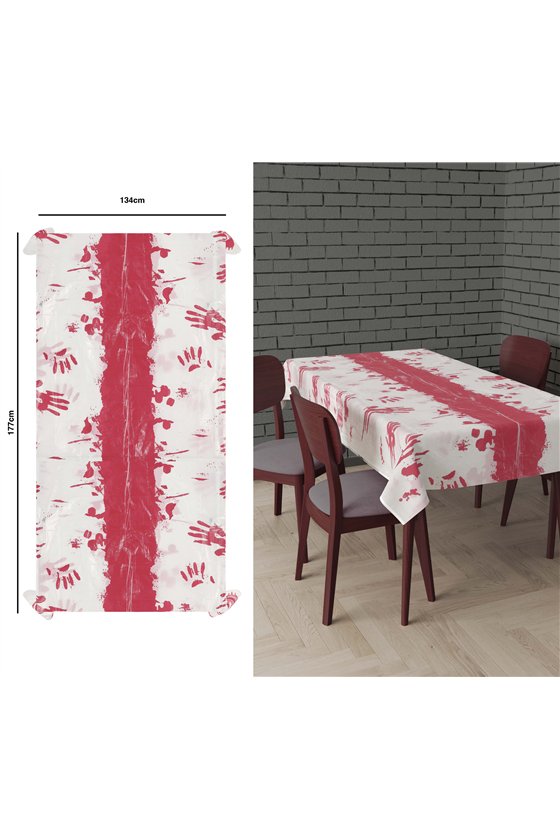 PLASTIC BLOOD TABLECLOTH 137X277 CMS.