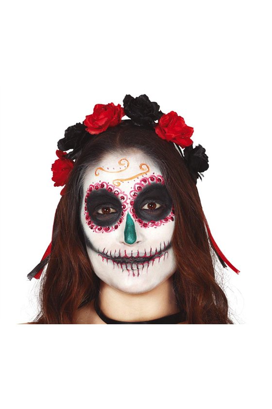 RED/BLACK FLOWERS TIARA