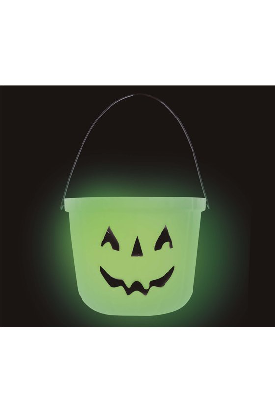 GLOW IN THE DARK PUMPKIN BUCKET 15X19 CM