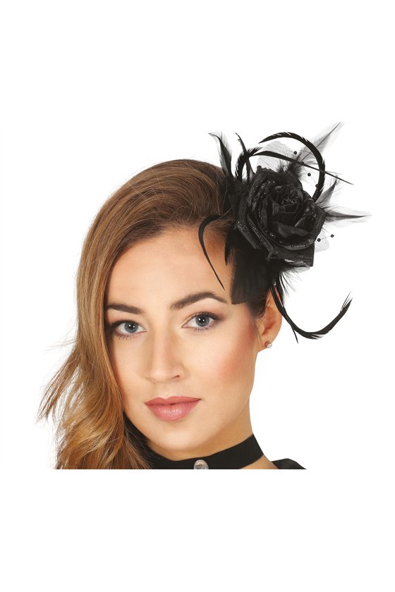 BLACK FLOWER HAIRCLIP