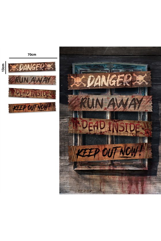 4 WINDOW COVER POSTERS 70X13 CM